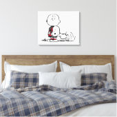 PEANUTS | Rotes und schwarzes Muster Leinwanddruck (Insitu (Schlafzimmer))