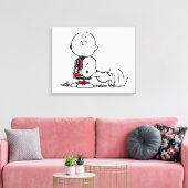 PEANUTS | Rotes und schwarzes Muster Leinwanddruck (Insitu (Wohnzimmer))