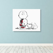 PEANUTS | Rotes und schwarzes Muster Leinwanddruck (Insitu (Holzboden))