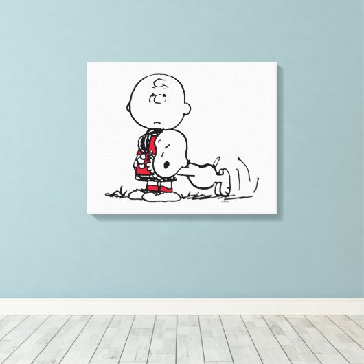 PEANUTS | Rotes und schwarzes Muster Leinwanddruck (Insitu (Holzboden))