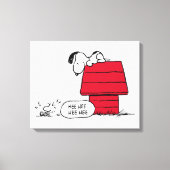 PEANUTS | Rotes und schwarzes Muster Leinwanddruck (Vorderseite)