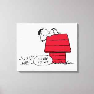 PEANUTS   Rotes und schwarzes Muster Leinwanddruck