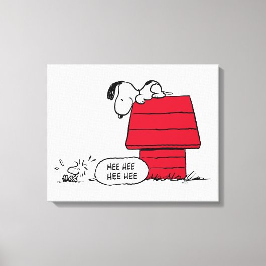 PEANUTS | Rotes und schwarzes Muster Leinwanddruck (Vorderseite)