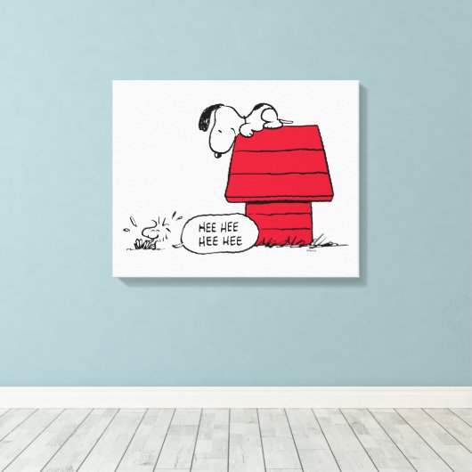 PEANUTS | Rotes und schwarzes Muster Leinwanddruck (Insitu (Holzboden))