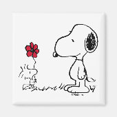 PEANUTS | Rotes und schwarzes Muster Magnet (Vorne)