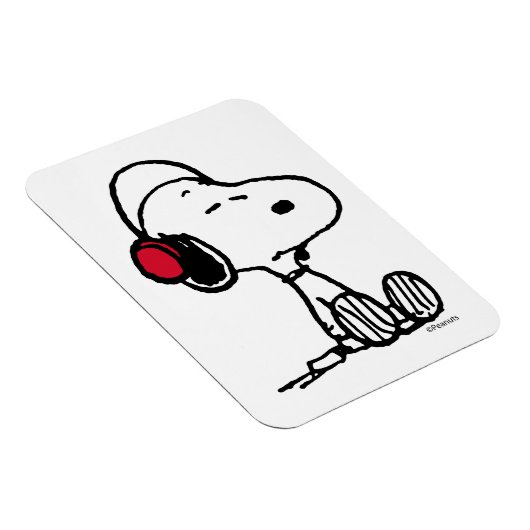 PEANUTS | Rotes und schwarzes Muster Magnet (Rechte Seite)
