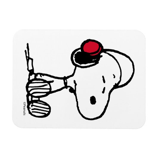 PEANUTS | Rotes und schwarzes Muster Magnet (Horizontal)