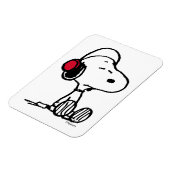 PEANUTS | Rotes und schwarzes Muster Magnet (Linke Seite)