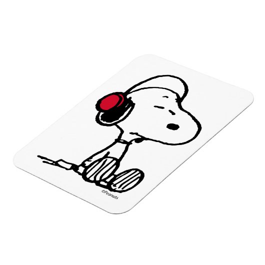 PEANUTS | Rotes und schwarzes Muster Magnet (Linke Seite)
