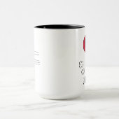 PEANUTS | Rotes und schwarzes Muster | Name hinzuf Tasse (Zentrum)