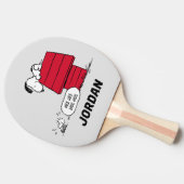 PEANUTS | Rotes und schwarzes Muster | Name hinzuf Tischtennis Schläger (Seitenansicht)