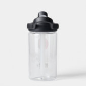 PEANUTS | Rotes und schwarzes Muster | Name hinzuf Trinkflasche (Rückseite)