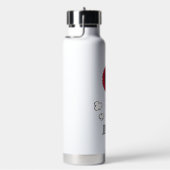 PEANUTS | Rotes und schwarzes Muster | Name hinzuf Trinkflasche (rechts)