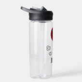 PEANUTS | Rotes und schwarzes Muster | Name hinzuf Trinkflasche (Rechts)