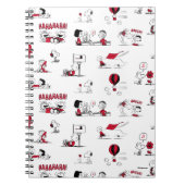 PEANUTS | Rotes und schwarzes Muster Notizblock (Vorderseite)