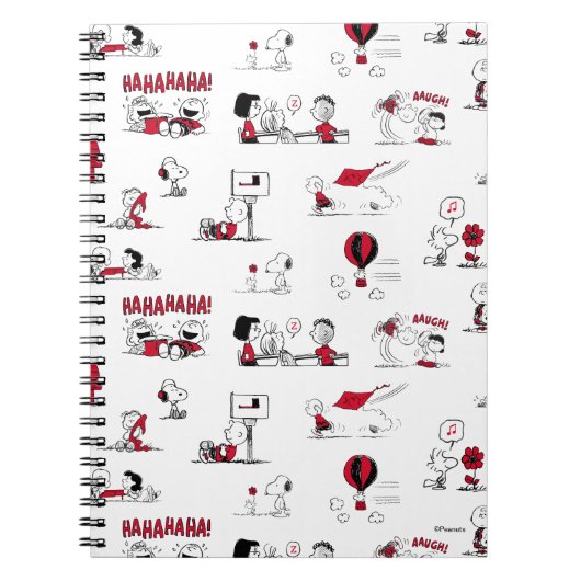 PEANUTS | Rotes und schwarzes Muster Notizblock (Vorderseite)