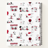 PEANUTS | Rotes und schwarzes Muster Notizblock (Rückseite)