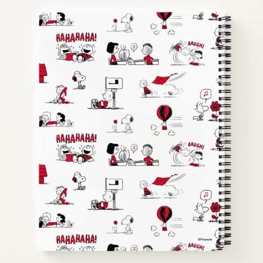PEANUTS | Rotes und schwarzes Muster Notizblock (Rückseite)