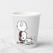 PEANUTS | Rotes und schwarzes Muster Pappbecher (Vorderseite)