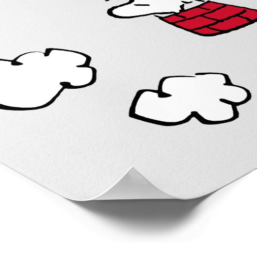 PEANUTS | Rotes und schwarzes Muster Poster (Ecke)