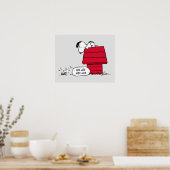 PEANUTS | Rotes und schwarzes Muster Poster (Küche)