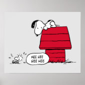 PEANUTS | Rotes und schwarzes Muster Poster (Vorne)