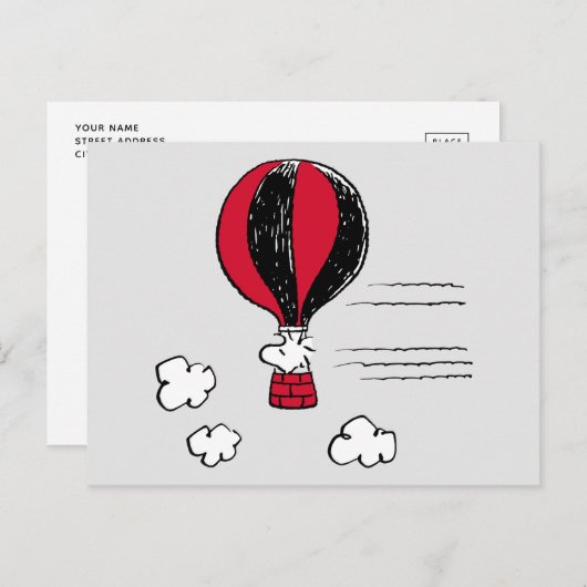 PEANUTS | Rotes und schwarzes Muster Postkarte (Vorne/Hinten)