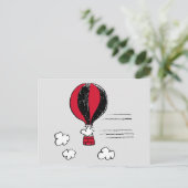 PEANUTS | Rotes und schwarzes Muster Postkarte (Stehend Vorderseite)