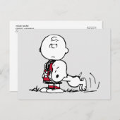PEANUTS | Rotes und schwarzes Muster Postkarte (Vorne/Hinten)