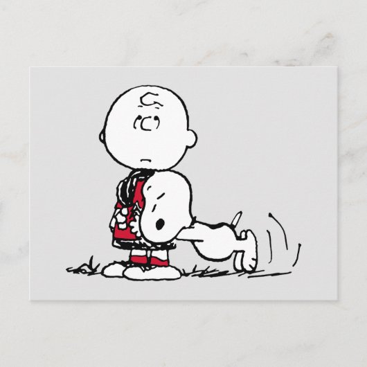 PEANUTS | Rotes und schwarzes Muster Postkarte (Vorderseite)