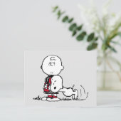 PEANUTS | Rotes und schwarzes Muster Postkarte (Stehend Vorderseite)