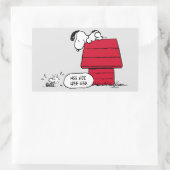 PEANUTS | Rotes und schwarzes Muster Rechteckiger Aufkleber (Tasche)