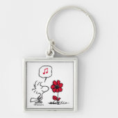 PEANUTS | Rotes und schwarzes Muster Schlüsselanhänger (Vorne)