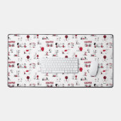 PEANUTS | Rotes und schwarzes Muster Schreibtischunterlage (Tastatur & Maus)