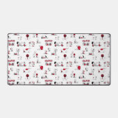 PEANUTS | Rotes und schwarzes Muster Schreibtischunterlage (Vorderseite)