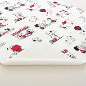 PEANUTS | Rotes und schwarzes Muster Sherpadecke (3/4)