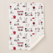 PEANUTS | Rotes und schwarzes Muster Sherpadecke (Vorderseite)