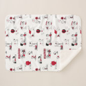 PEANUTS | Rotes und schwarzes Muster Sherpadecke (Vorderseite (Horizontal))