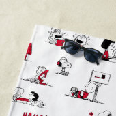 PEANUTS | Rotes und schwarzes Muster Strandtuch (Beispiel)