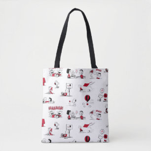 PEANUTS Rotes und schwarzes Muster Tasche