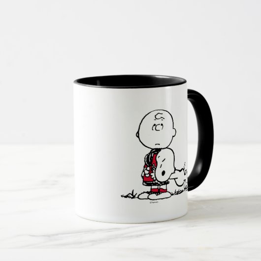 PEANUTS | Rotes und schwarzes Muster Tasse (VorderseiteRechts)
