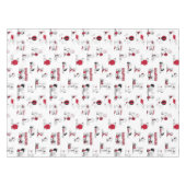 PEANUTS | Rotes und schwarzes Muster Tischdecke (Vorderseite (Horizontal))