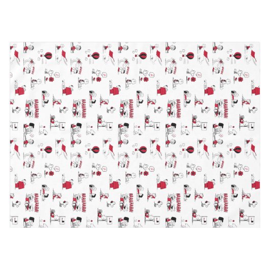 PEANUTS | Rotes und schwarzes Muster Tischdecke (Vorderseite (Horizontal))