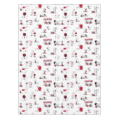 PEANUTS | Rotes und schwarzes Muster Tischdecke (Vorderseite)