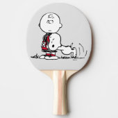 PEANUTS | Rotes und schwarzes Muster Tischtennis Schläger (Vorderseite)