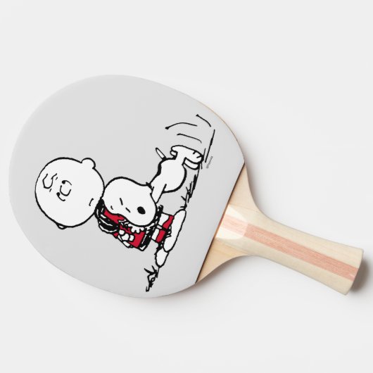 PEANUTS | Rotes und schwarzes Muster Tischtennis Schläger (Seitenansicht)