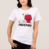 PEANUTS | Rotes und schwarzes Muster Tri-Blend Shirt (Vorderseite)
