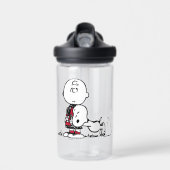 PEANUTS | Rotes und schwarzes Muster Trinkflasche (Vorne)