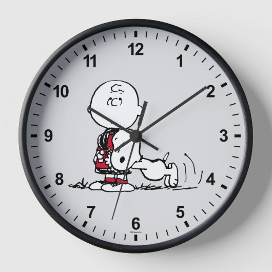 PEANUTS | Rotes und schwarzes Muster Uhr (Vorderseite)