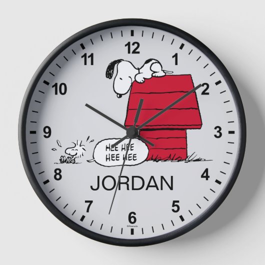 PEANUTS | Rotes und schwarzes Muster Uhr (Vorderseite)